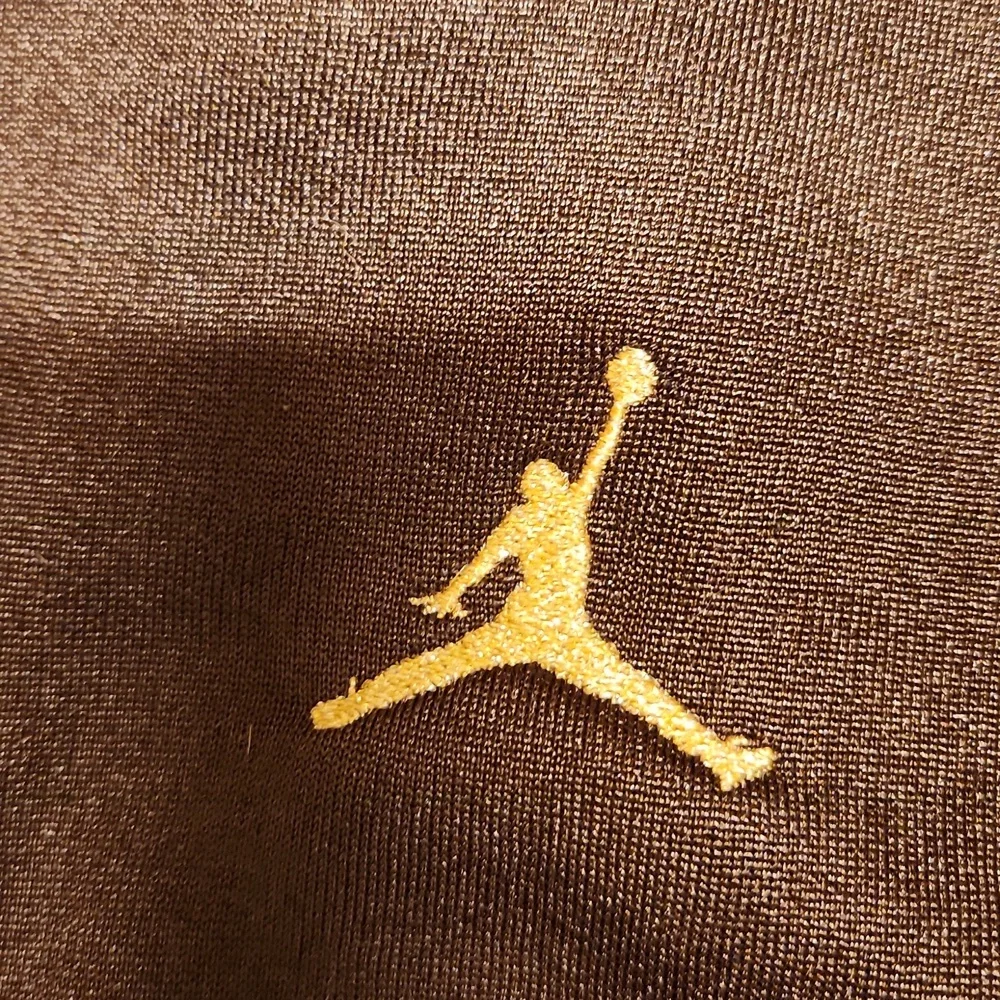 Air Jordan Embroidered Jumpman Logo Full Zip Sweater Vintage Y2K Brown And Gold - Picture 7 of 15
